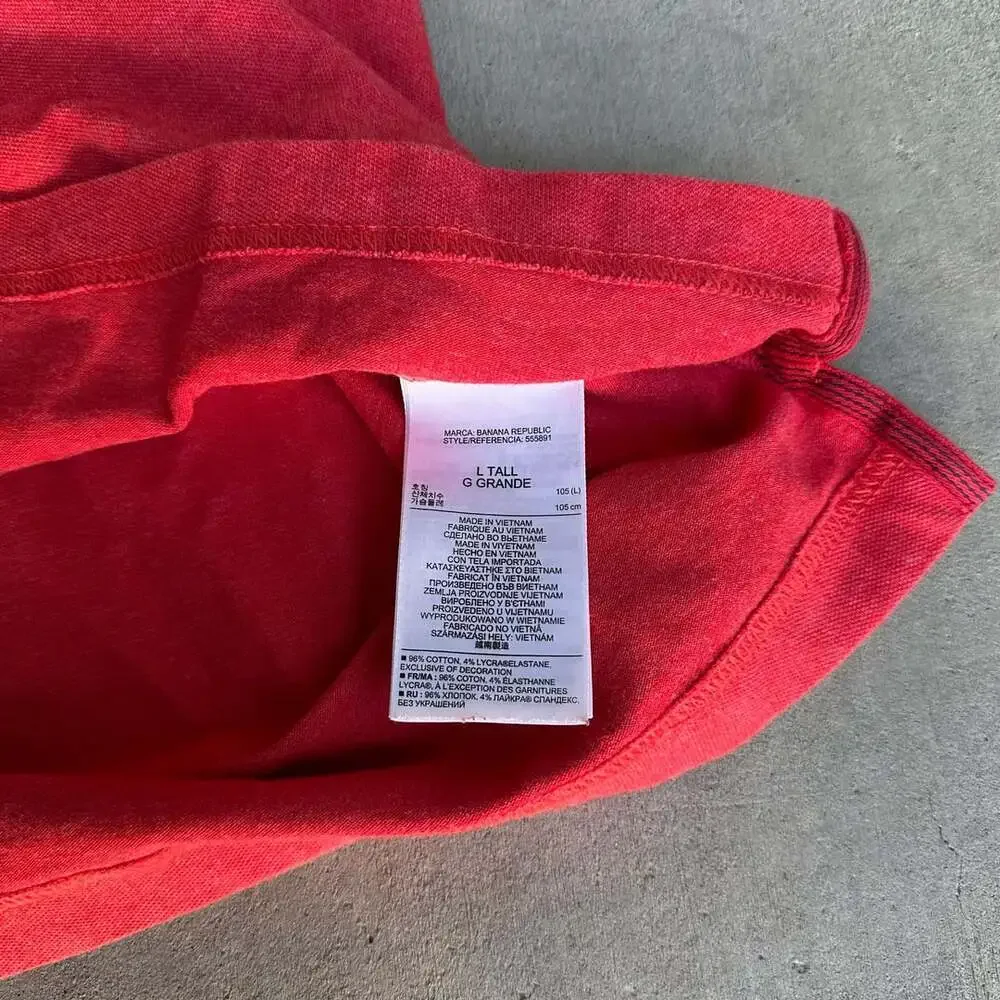Banana Republic Polo Shirt Size L Red Short Sleeve Logo